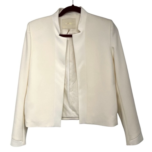 Maje Ivory Open Front Suit Blazer Career Business Work Jacket Women’s 36 - Picture 4 of 11